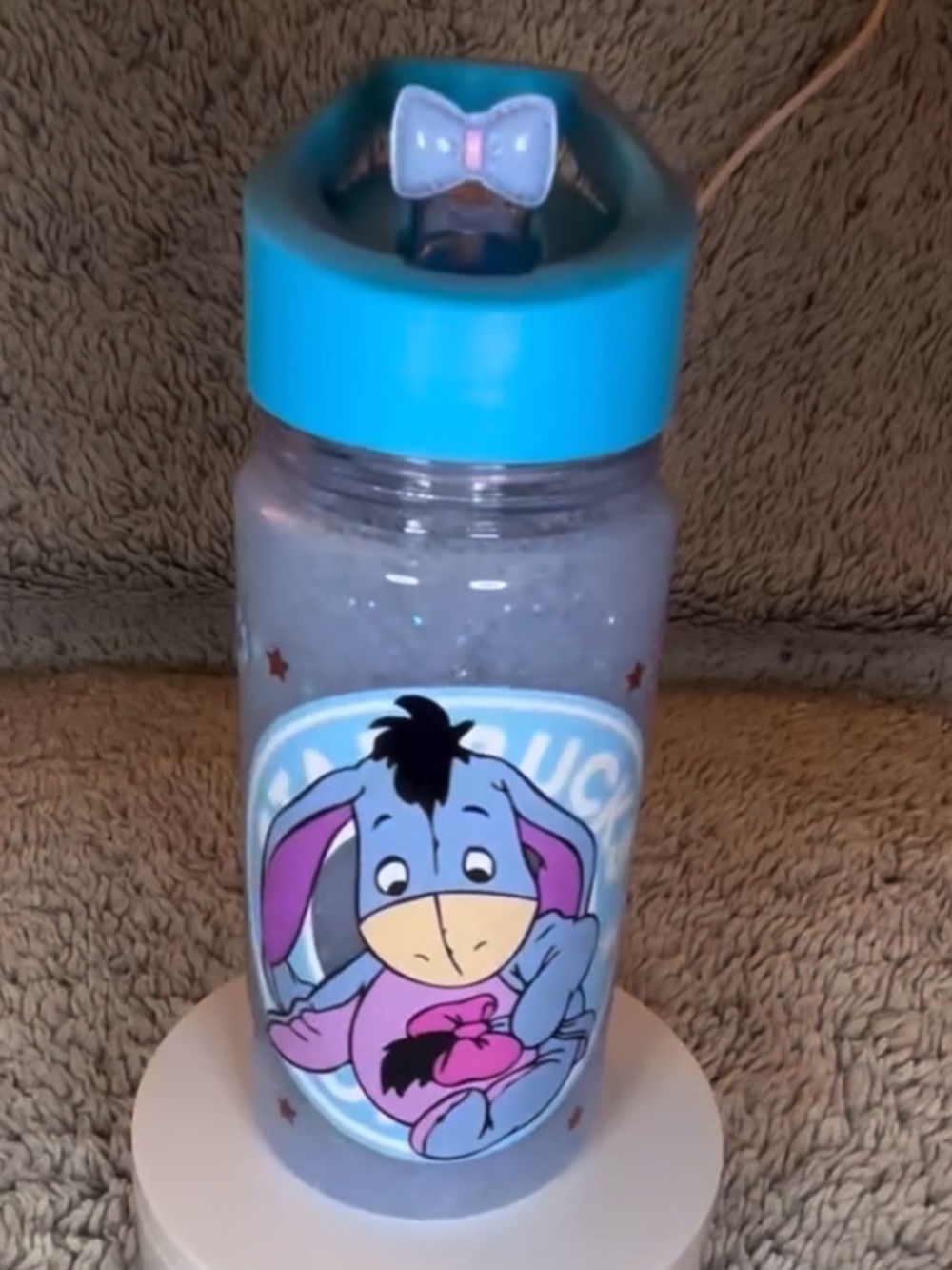 Kids Blue Eeyore Water Bottle - Cute Character Sipper
